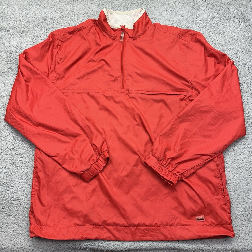 Vintage Ashworth Weather Systems Mens XL Golf Windbreaker Red 1/4 Zip Jacket